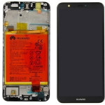 Дисплей Huawei P Smart (Figo-L31), Black | в сборе с сенсорным экраном (тачскрин), голосовым динамиком, виброзвонком и батареей, оригинал (02351SVD)