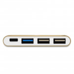 Переходник USB HUB Baseus Sharp Series Type-C+3HUB Adapter / gold/  3H0V, оригинал