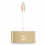 Переходник USB HUB Baseus Sharp Series Type-C+3HUB Adapter / gold/  3H0V, оригинал