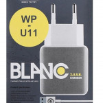 Сетевая зарядка WK Blanc 2 USB WP-U11 / white/ , оригинал