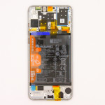 Дисплей с передней панелью,  сенсором и аккумуляторной батареей Pearl White Huawei P30 Lite (MAR-L21/ LX1A),  оригинал (02352RQC)