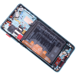 Дисплей Huawei P30 Pro (VOG-L29), Aurora | в сборе с сенсором (тачскрин), аккумулятором, динамиком, вибро и сканером отпечатка пальца, оригинал (02352PGE)