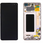 Дисплей Samsung G975 Galaxy S10 Plus, Ceramic White, с сенсорным экраном, с рамкой, оригинал (GH82-18849J)