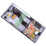 Дисплей Samsung N975 Galaxy Note 10 Plus, серебристый, с сенсорным экраном, с рамкой, aura glow, оригинал (GH82-20838C)