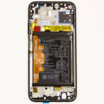 Дисплей Huawei P40 lite (JNY-LX1), Midnight Black | в сборе с сенсором (тачскрин), аккумулятором, динамиком, вибро и сканером отпечатка пальца, оригинал (02353KFU)