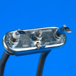 Нагревательный элемент загнутый для стиральной машины 1950w (без отверстия) C00273279, оригинал (C00273279)