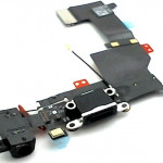 Плоский кабель Apple iPhone A1533/ A1457/ A1530 (5S) разъём зарядки и гарнитуры с микрофоном Black (5SFlexJackBlack)