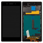Дисплей Sony Xperia Z1 (C6902/  C6903/  C6906), Black | в сборе с сенсорным экраном (тачскрин) и рамкой (1276-5214)