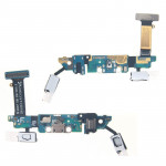 Разъём системный Samsung G920FD Galaxy S6 Duos/  G920F SS в сборе на шлейфе с микрофоном Black (GH96-08275A)
