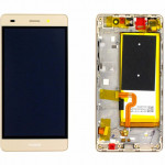 Дисплей Huawei P8 Lite (ALE-L21), Gold | в сборе с сенсорным экраном (тачскрин), слуховым динамиком, датчиком освещения, виброзвонком и батареей, оригинал (02351LKW)
