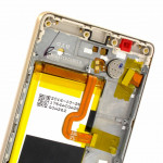 Дисплей Huawei P8 Lite (ALE-L21), Gold | в сборе с сенсорным экраном (тачскрин), слуховым динамиком, датчиком освещения, виброзвонком и батареей, оригинал (02351LKW)