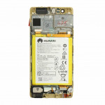 Дисплей Huawei P9 (EVA-L19), Gold | с сенсорным экраном (тачскрин) и рамкой, оригинал (02350SHB)